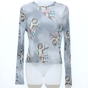 Angel Mesh | Long Sleeve | Art Deco | Layering  | Trendy | Round Neck | Fall